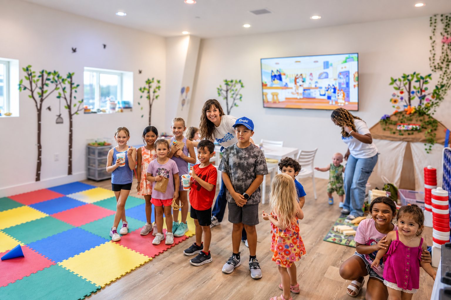 The ActiveCare on-site childcare room at RacFit in Buda, Texas