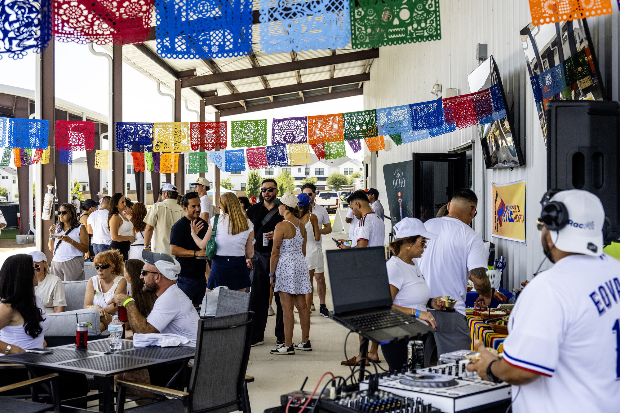 Guests at a corporate event at RacFit in Buda, Texas