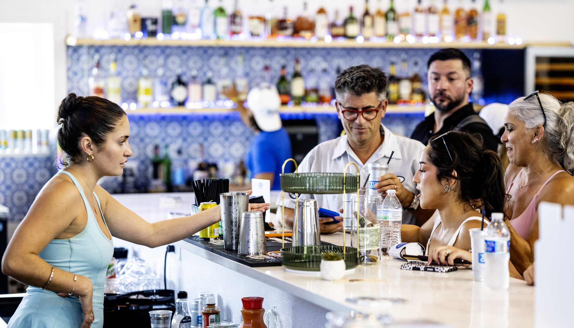 Courtside Cantina, the full-service bar at RacFit in Buda, Texas
