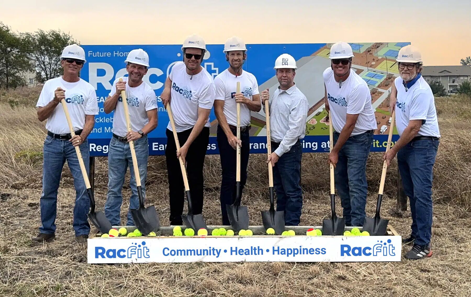 The RacFit founding partners at the groundbreaking in Buda, Texas